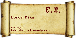 Boros Mike névjegykártya